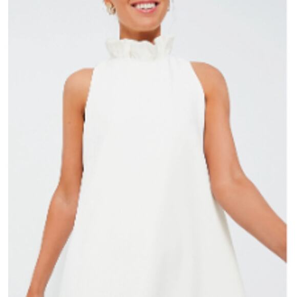 Tuckernuck White Blythe Dress Sleeveless Ruffle Collar Mini Dress Size Small (S) - Picture 5 of 13